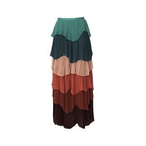 L'ATISTE Ruffle Tiered Maxi Skirt - Multicolor - S